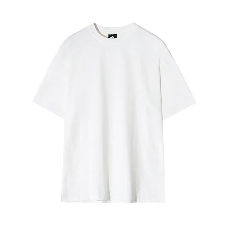 Men's black slim fit cotton T-shirt with round neck and half sleeves on white background