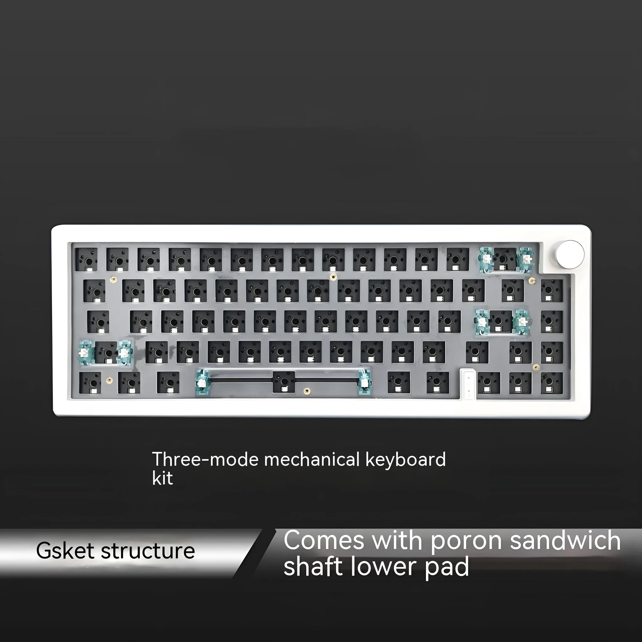 DIY hot-swappable RGB mechanical keyboard kit with 40cm width in multiple colour options
