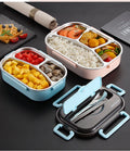 Insulated lunch box with 304 stainless steel inner tank, PP shell and silicone-sealed compartments in green