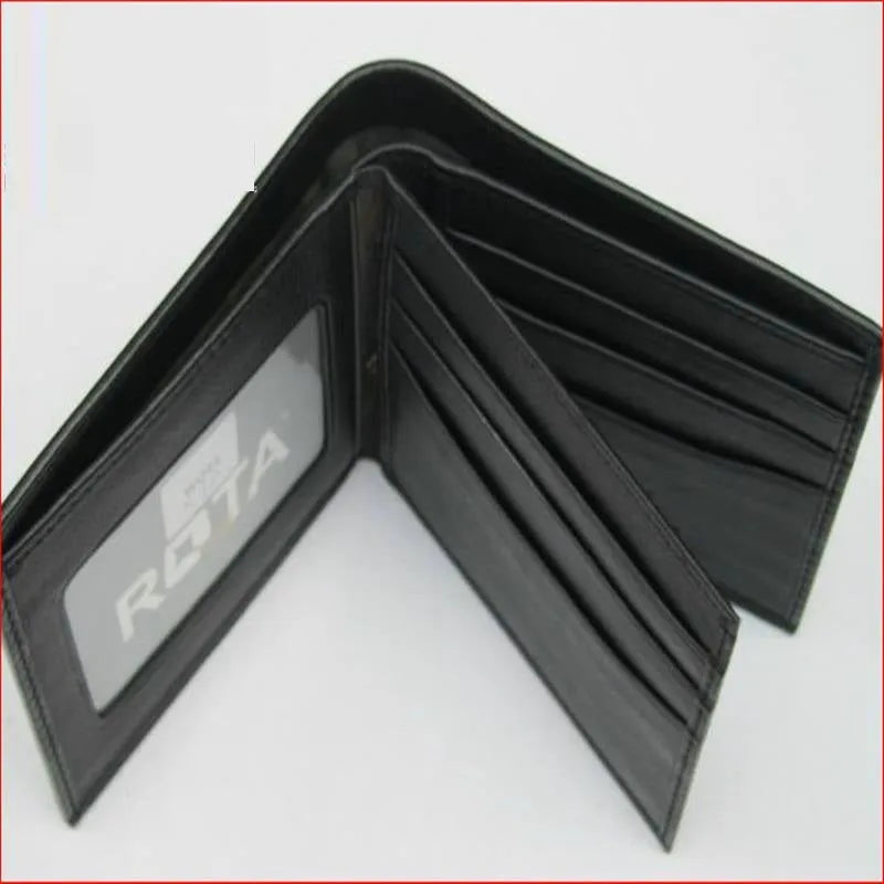 Genuine pearl fishskin leather wallet with horizontal square shape and visible sewing thread detailing