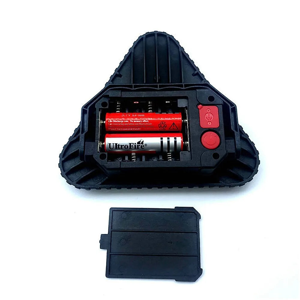 Triangular red warning light with 20W COB+LED hand-pressure rechargeable ABS casing