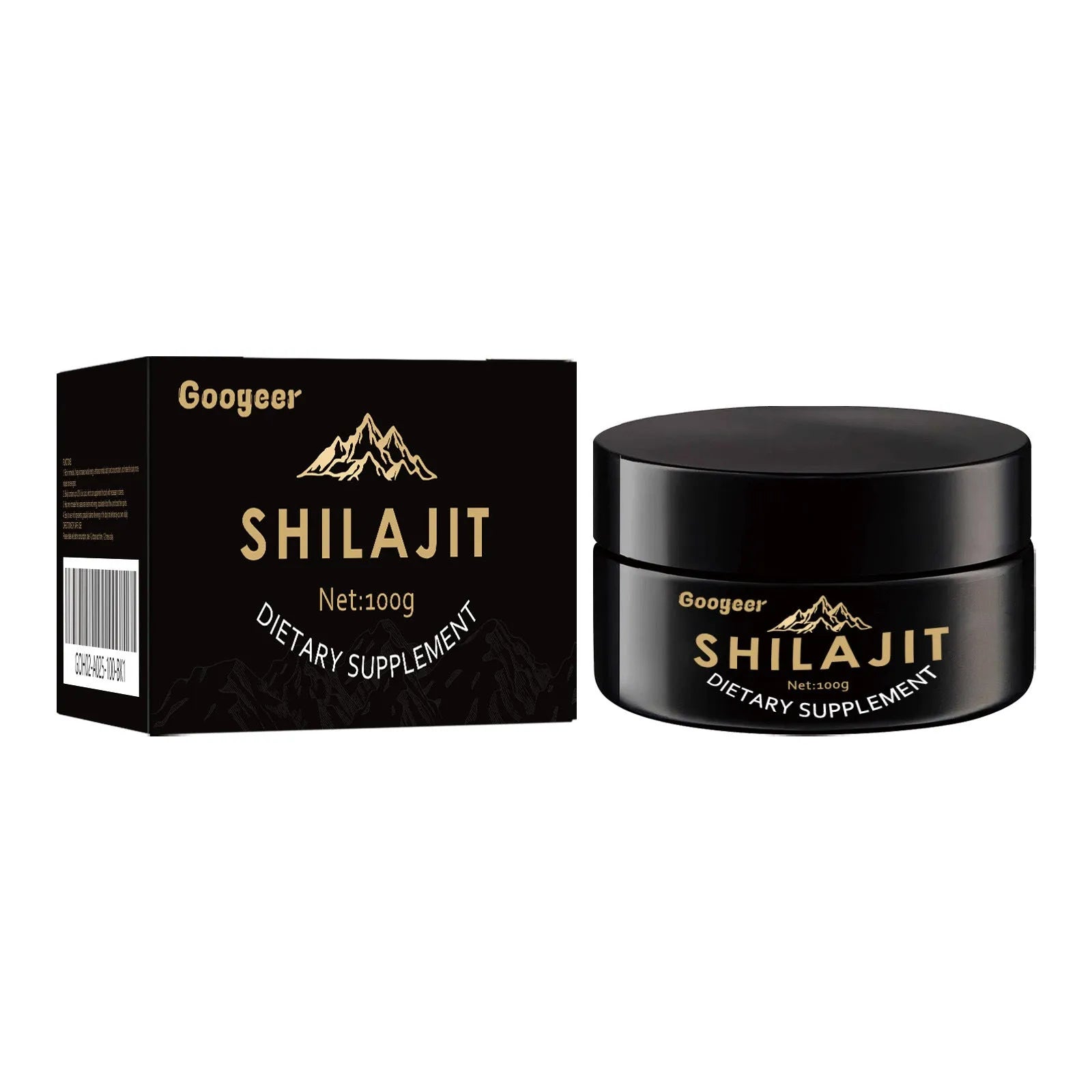 Googeer Shilajit resin dietary supplement in 100g body care kit packaging