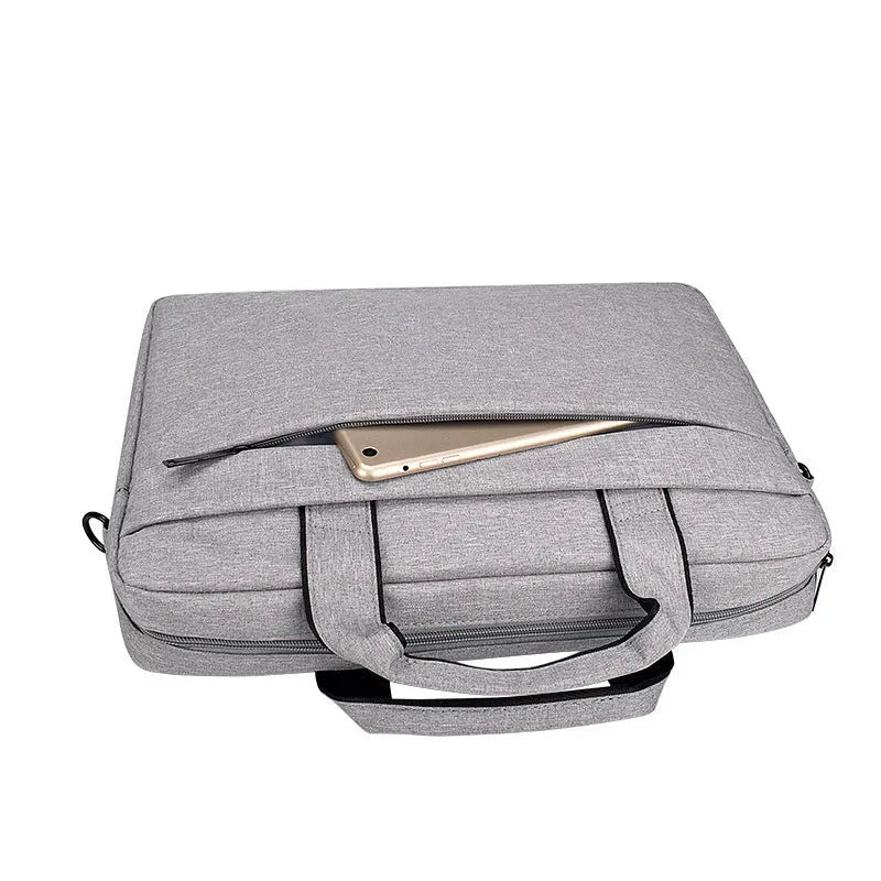 Oxford cloth laptop shoulder bag in matte finish with zipper closure, available in multiple colours and sizes