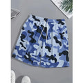 Men's polyester beach shorts with elastic waistband in various printed colours
