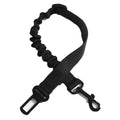 Black retractable nylon pet safety rope with metal buckle for vehicle use, 53-74cm length
