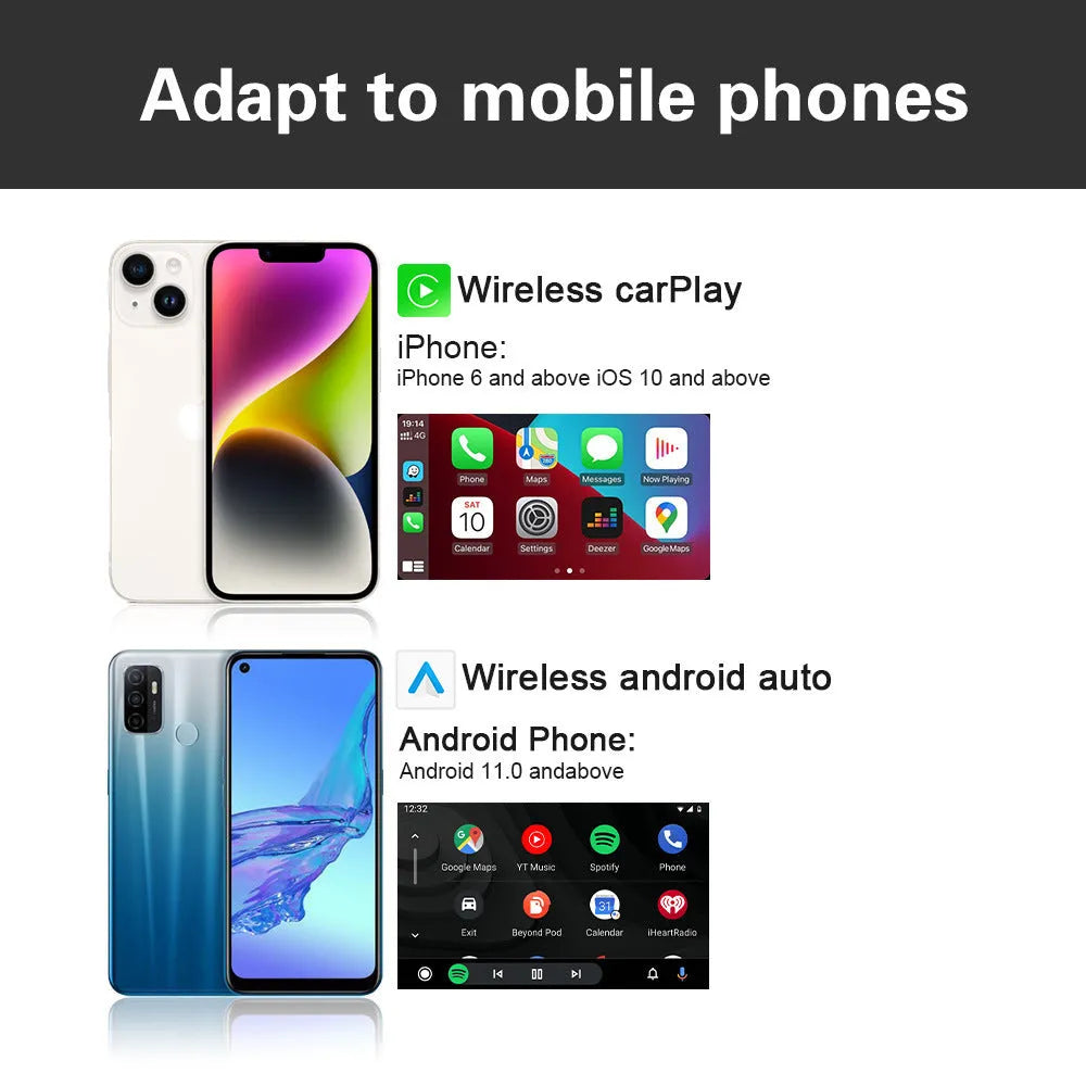 CarPlay Android Auto upgrade smart box for original car systems with Android 11 and wireless connectivity