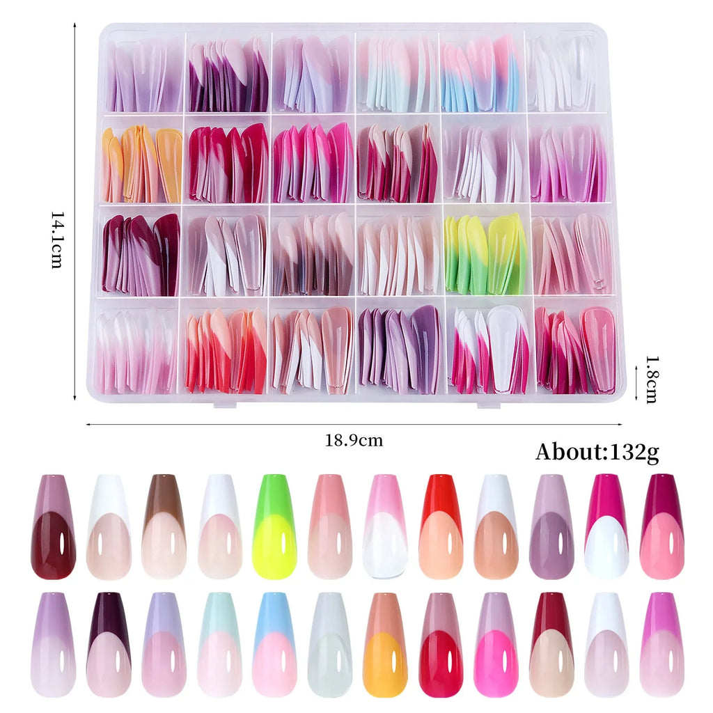 Box of 288 French wear style nail stickers with seamless removable adhesive designs