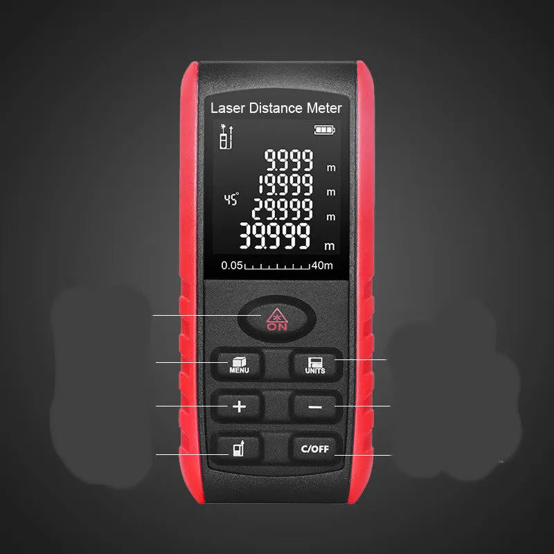E-series hand-held laser range finder with infrared measuring for decoration projects