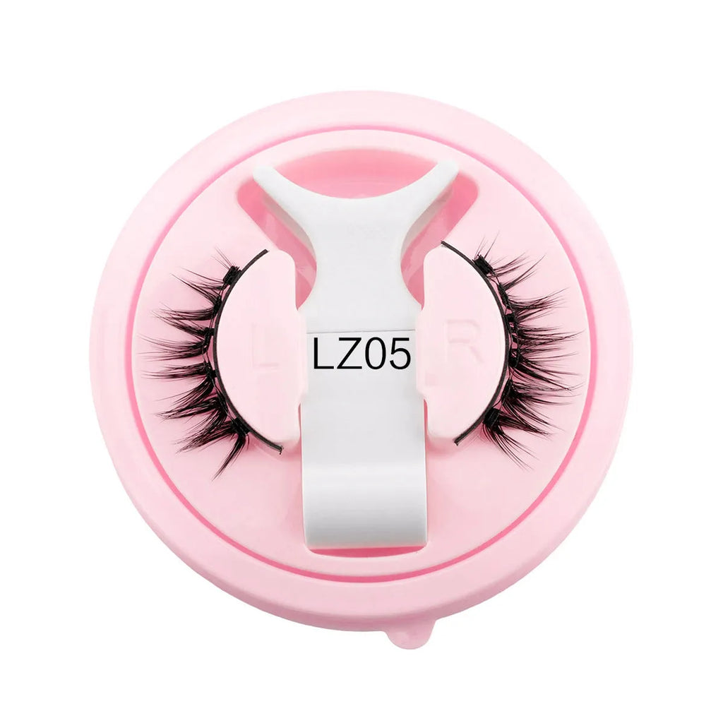 Reusable waterproof false eyelashes with glue-free application in natural thick style