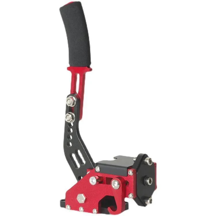 Linear drift handbrake controller for PC racing simulators in red, black, and blue colour options