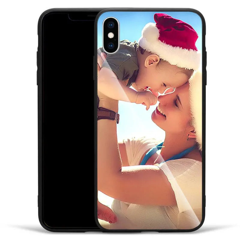 Custom patterned ultra-thin protective case for Apple iPhone models with raised camera and screen edges.