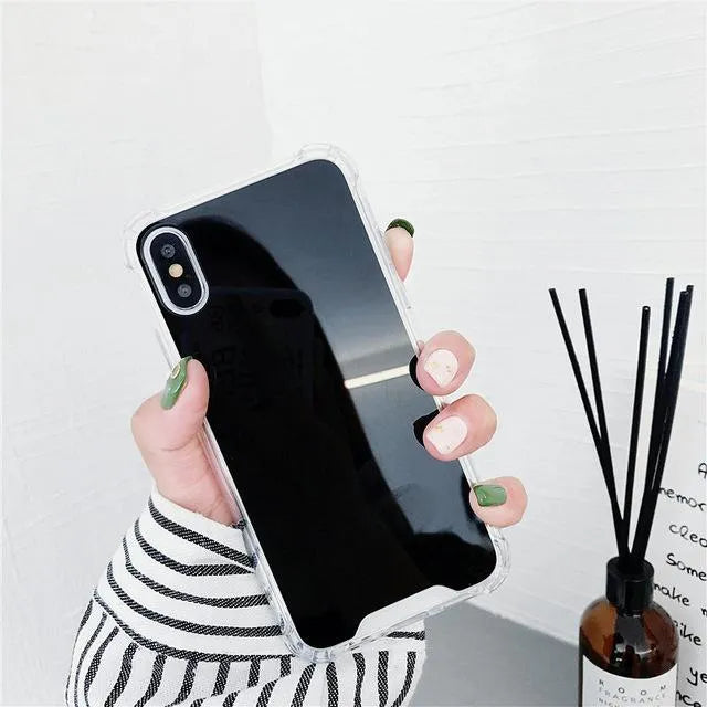 Mirror TPU protective iPhone case shown in multiple colour options