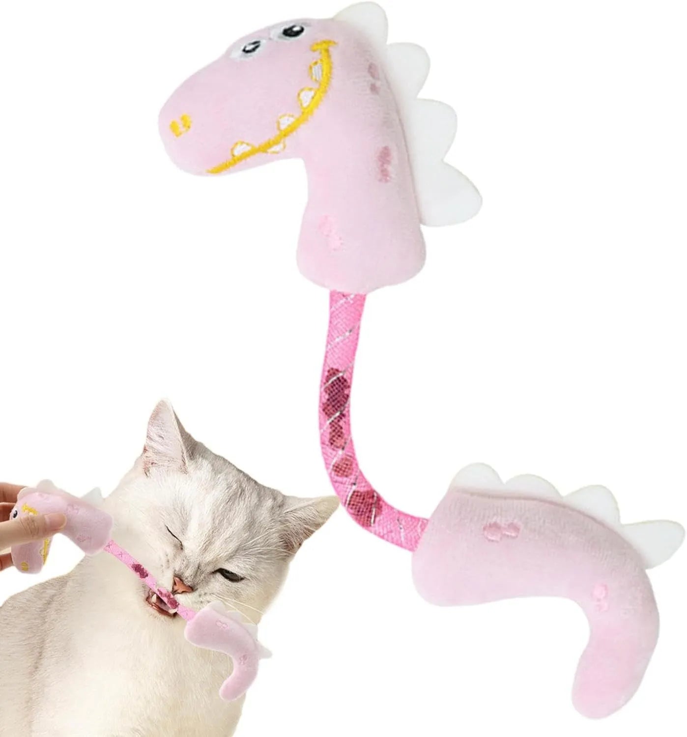 Set of cat toys including catnip rope, springs, kicker toys, and colourful plush chew toys