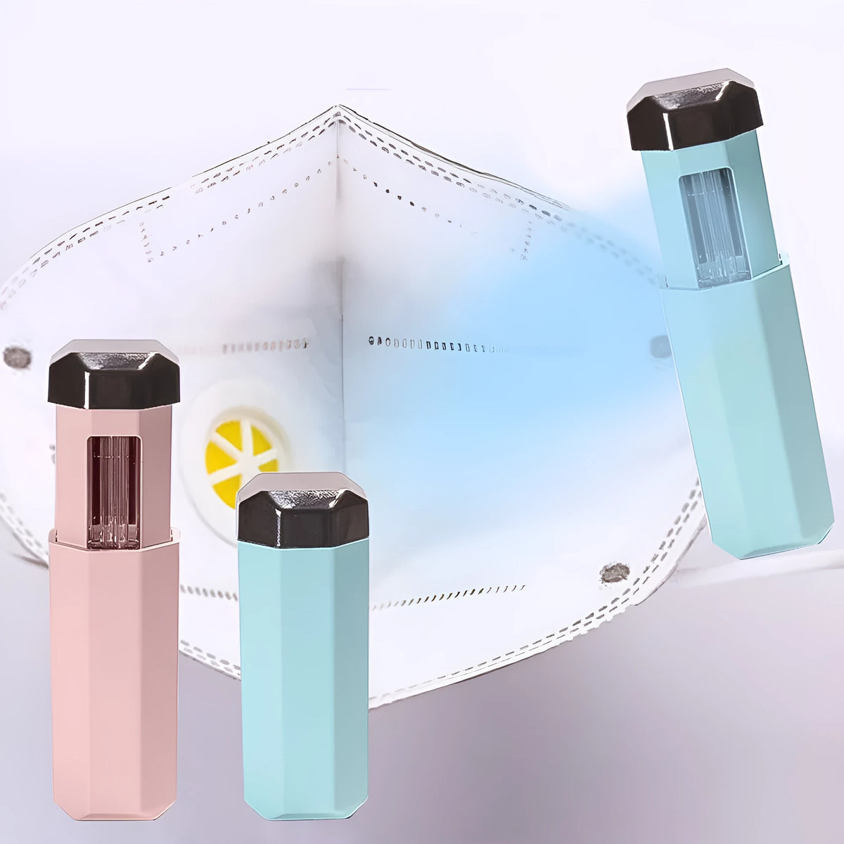 Portable UVC ozone USB germicidal wand, 253.7nm, folded 37.5x37.5x98mm, blue or pink