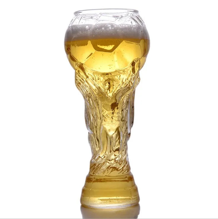 Hercules Beer Cup World Cup Football Cup transparent glass 450ml 19cm tall with 6cm diameter