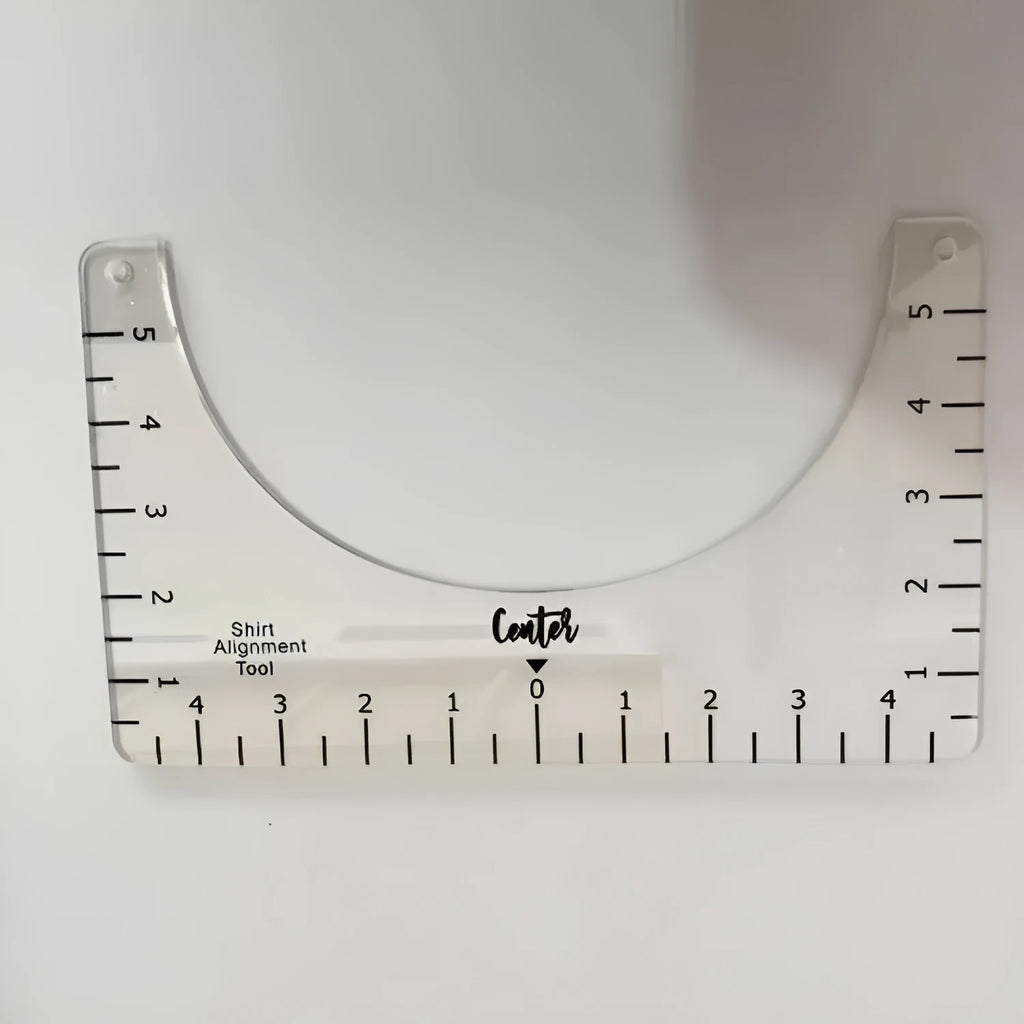 Transparent acrylic sewing ruler with 10x6 inch dimensions for fabric measurement