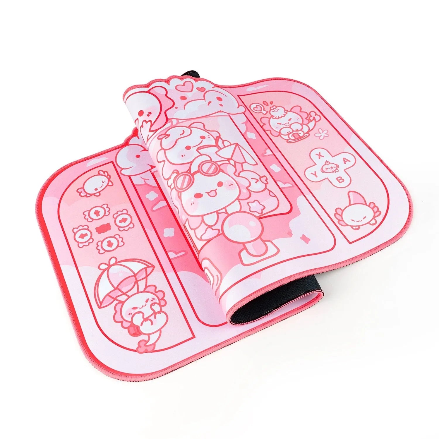 Hexagonal dragon crane machine anime design large cloth gaming mouse pad 75x40cm with wrist support