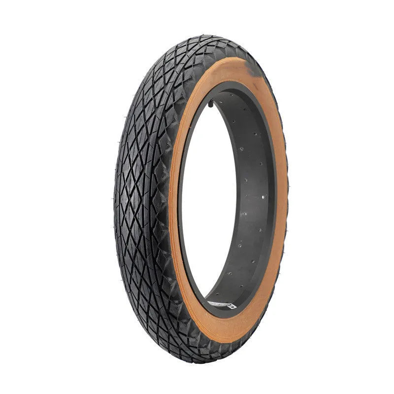 20x4.0 inch brown rubber tyre with skin edge detailing for electric beach cars and snowmobiles