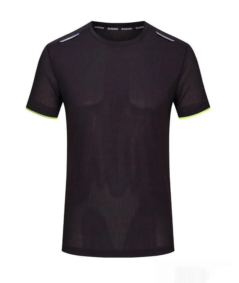 Ice silk quick-drying work t-shirt in spandex fabric showing loose fit and available colour options