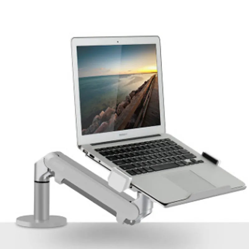 Aluminium air pressure hover bracket laptop stand in black or silver colour