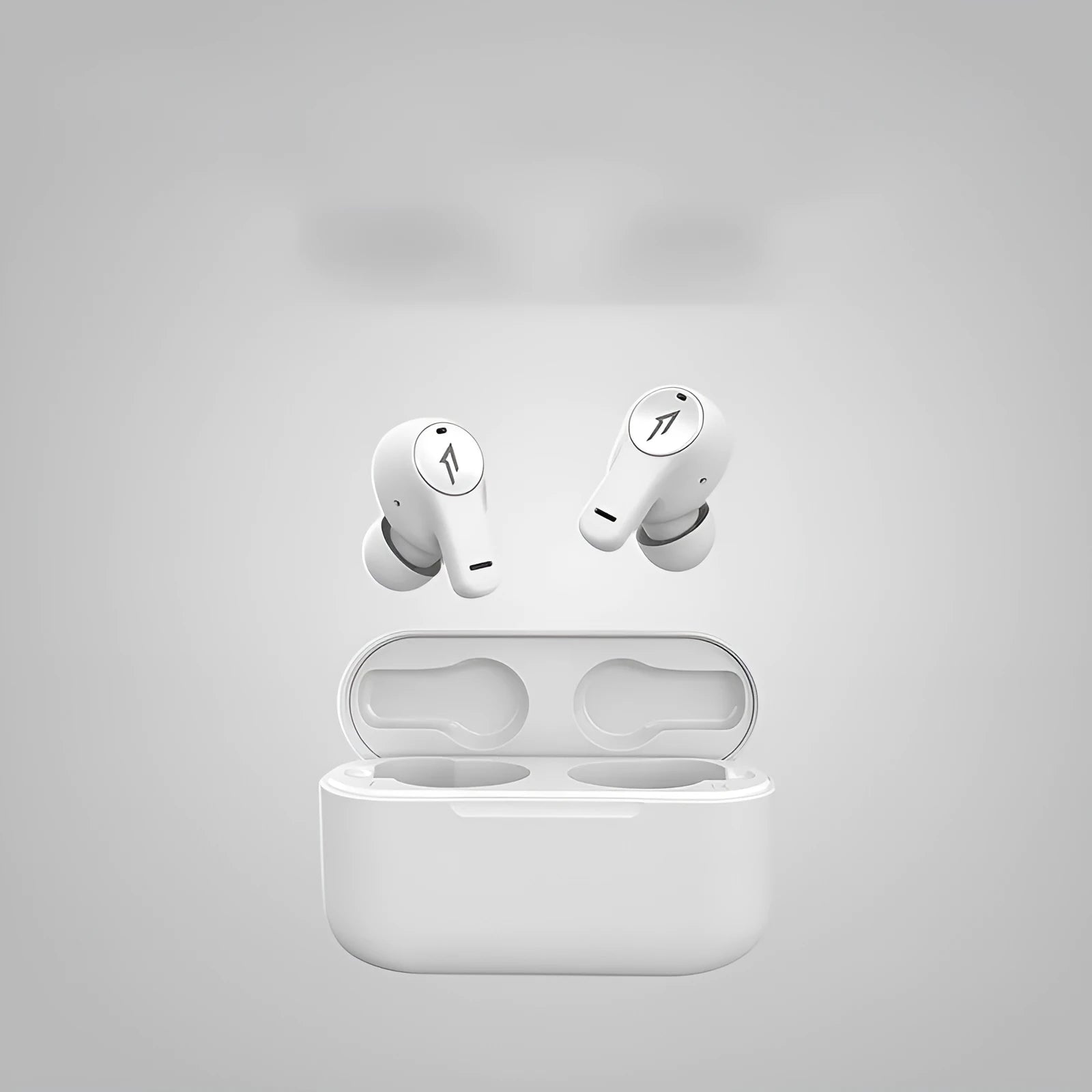 True wireless Bluetooth sports headset with waterproof rating in black and white colour options