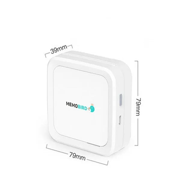 Thermal pocket bluetooth printer 79x79x40mm, pink or white, with 900mAh battery