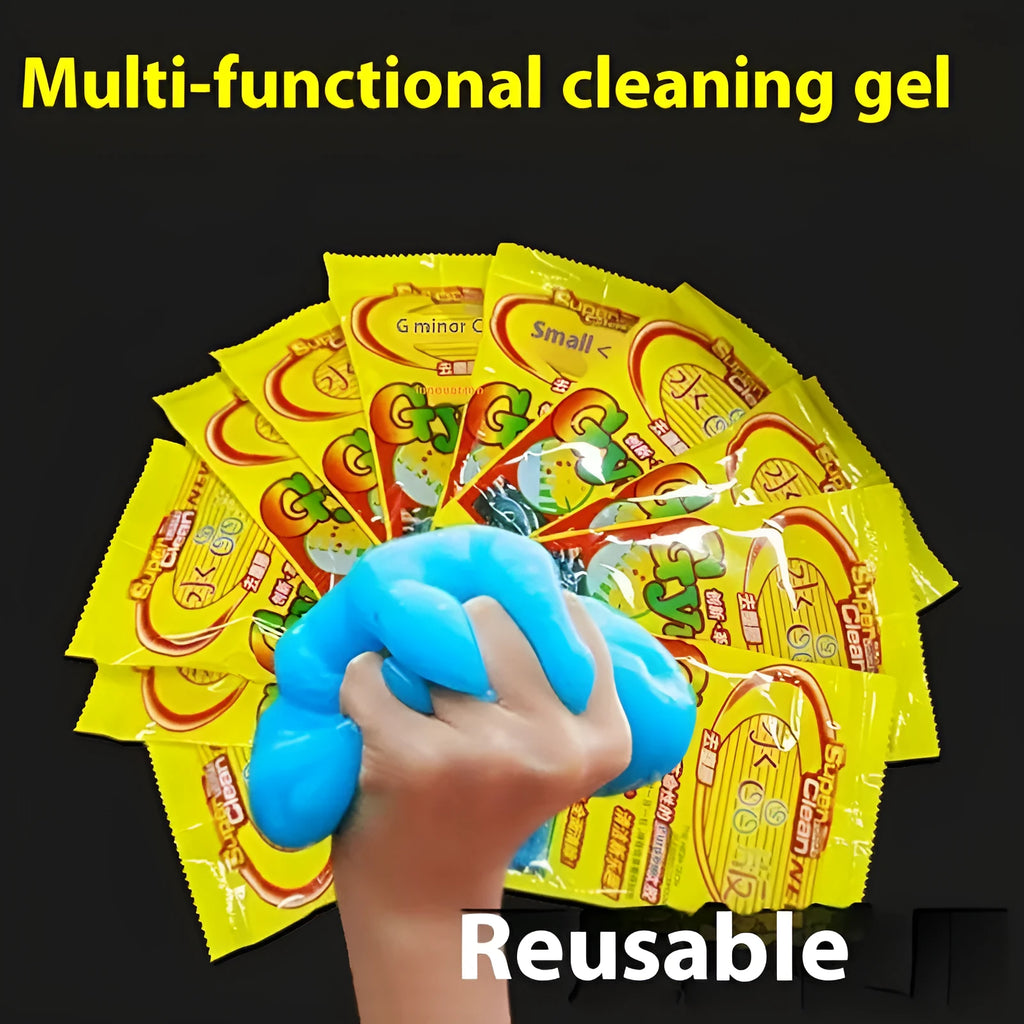Multicolour dust-sticking soft gel cleaner for car window gaps and air vents 70g reusable block