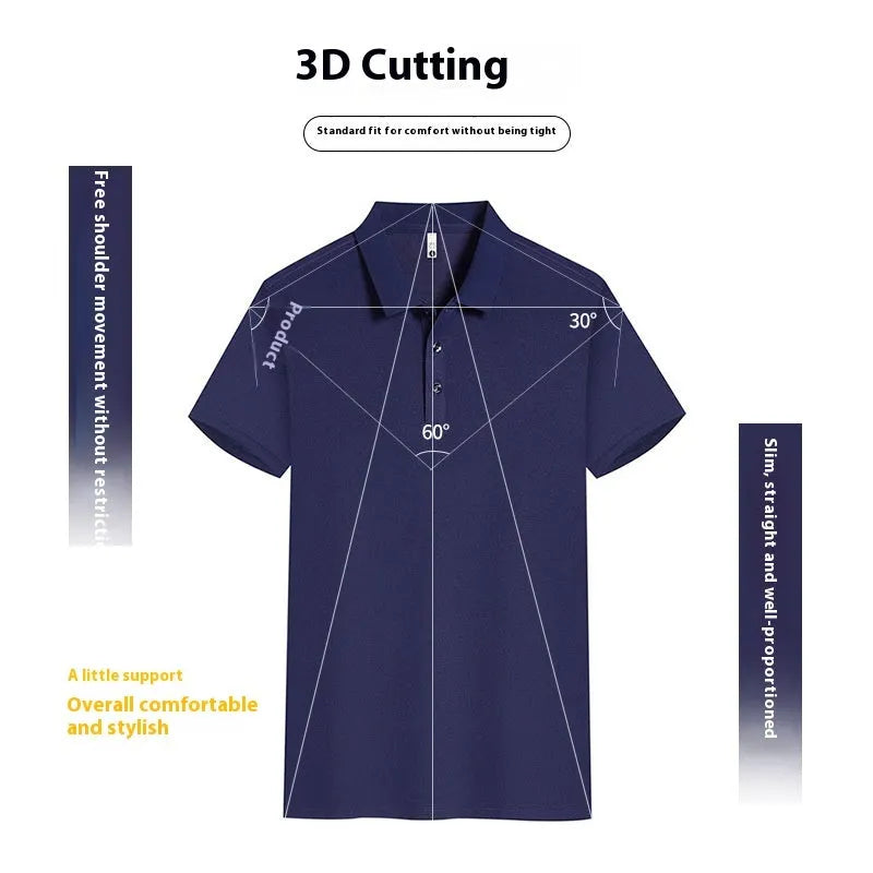 A young-style, short sleeve work shirt in cool silk cotton fabric on a hanger.