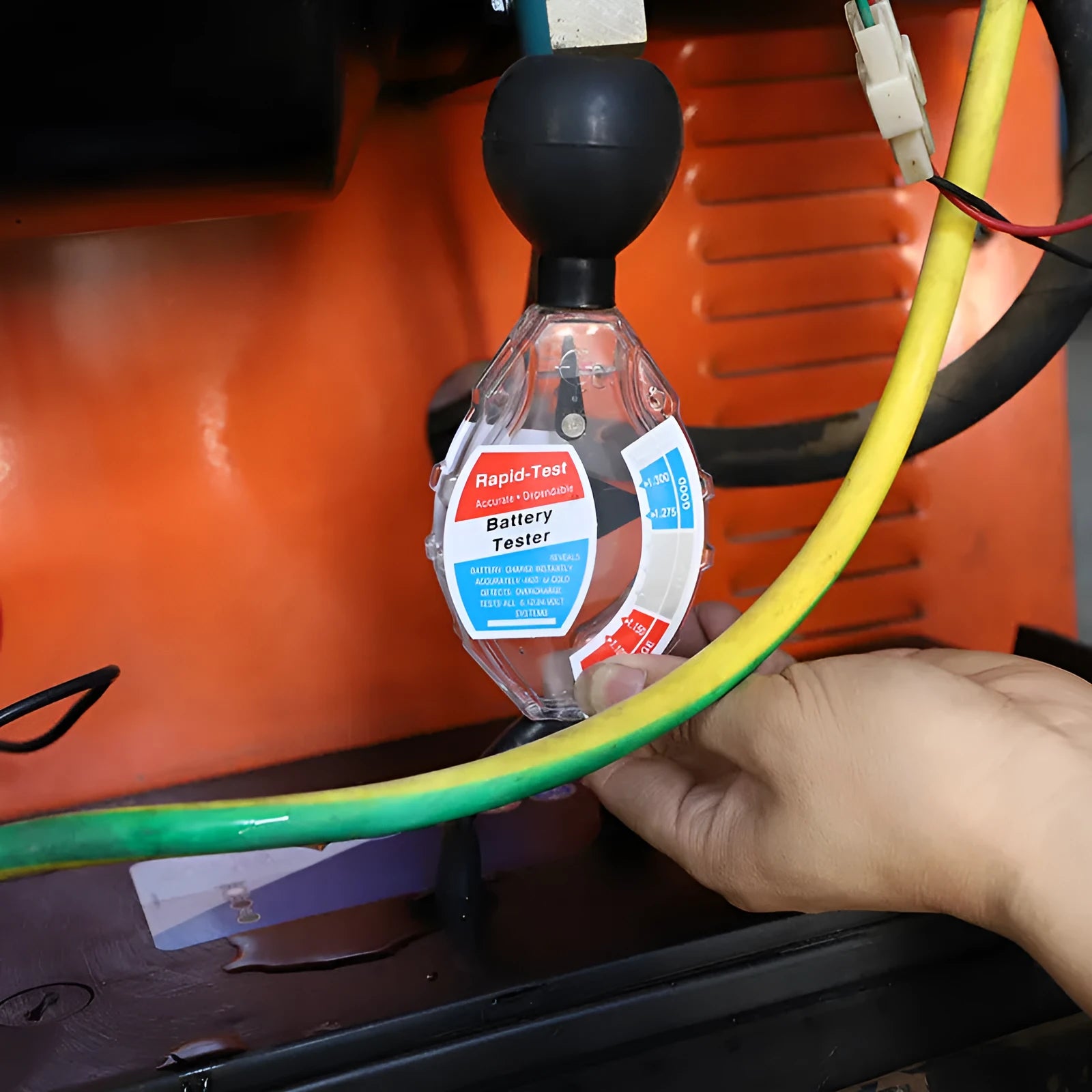 ABS plastic battery hydrometer analyser for lead acid electrolyte testing with suction mechanism