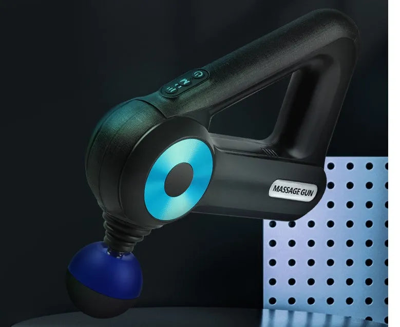Blueidea fascia gun with 12 massage heads and adapter in blue colour
