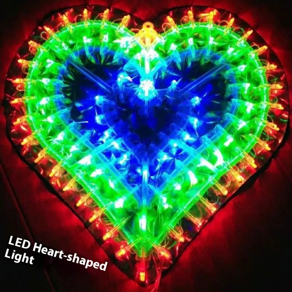 Christmas Festival plug-in outdoor decorative string lights with colour-changing peacock lamp, heart, sunflower, and star designs