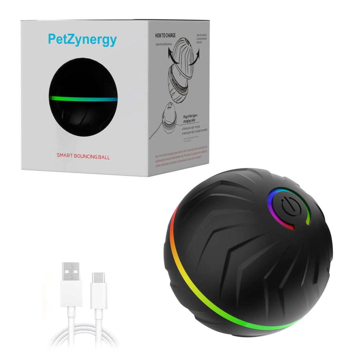 Intelligent gravity bouncing rubber dog toy ball in black T01 with bouncy texture for interactive play