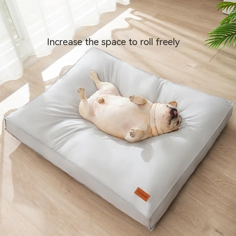 Waterproof dog bed in High-grade Gray with memory cloth surface and non-slip bottom, size XL