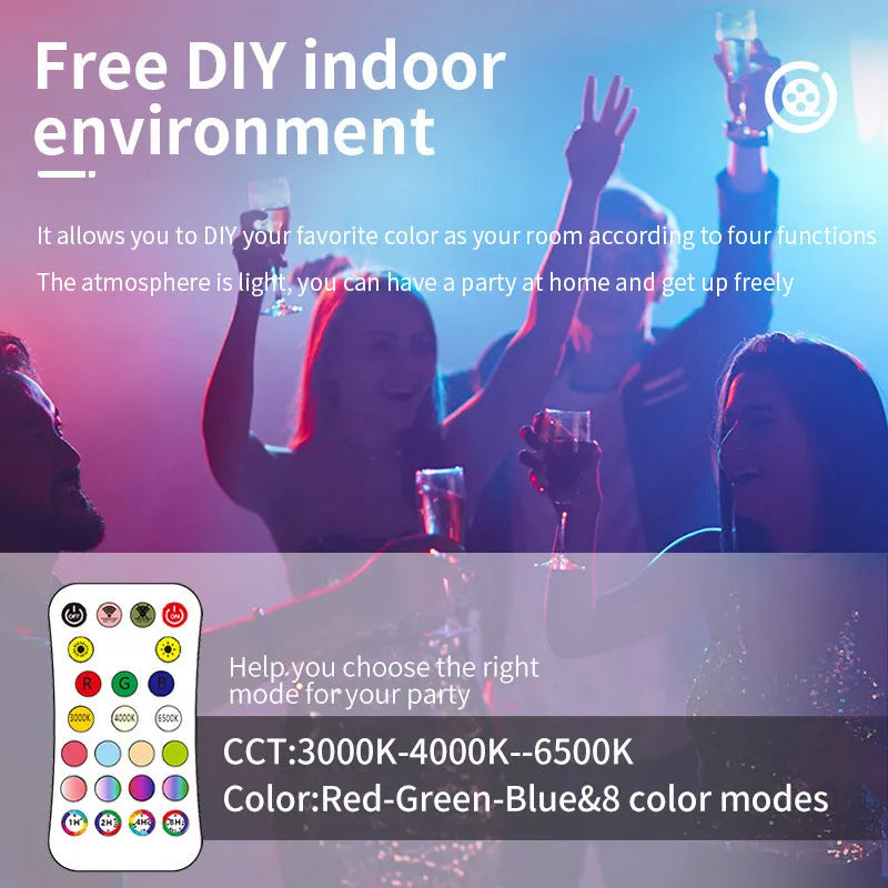 RGBCW full colour square ceiling light 24W with remote control and intelligent dimming, modern indoor ceiling fitting.