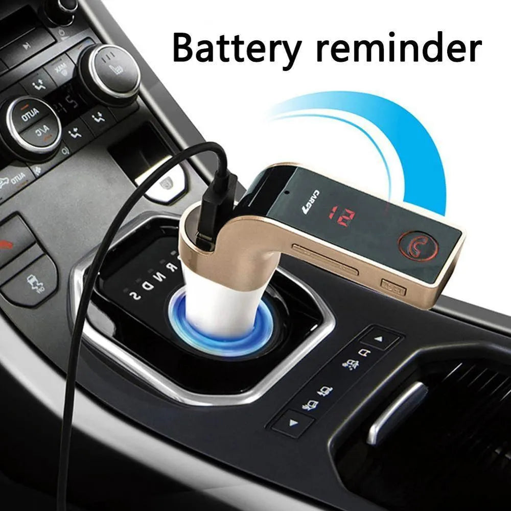 Vehicle Bluetooth receiver FM transmitter for car 12V USB charger hands-free calling in black colour