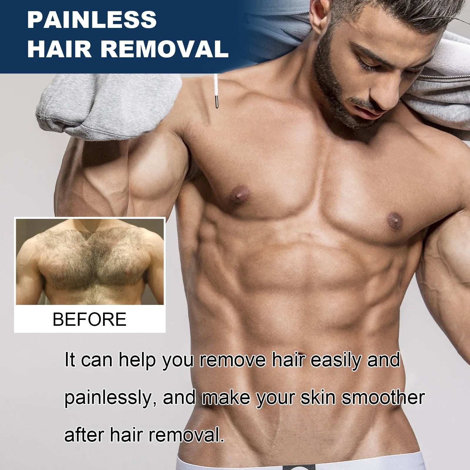 Men's hair removal cream tube 100ml for facial and body hair removal