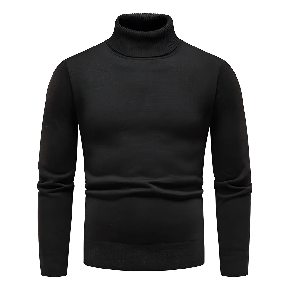 Men's fleece-lined turtleneck sweater in beige, straight pullover, sizes M-4XL