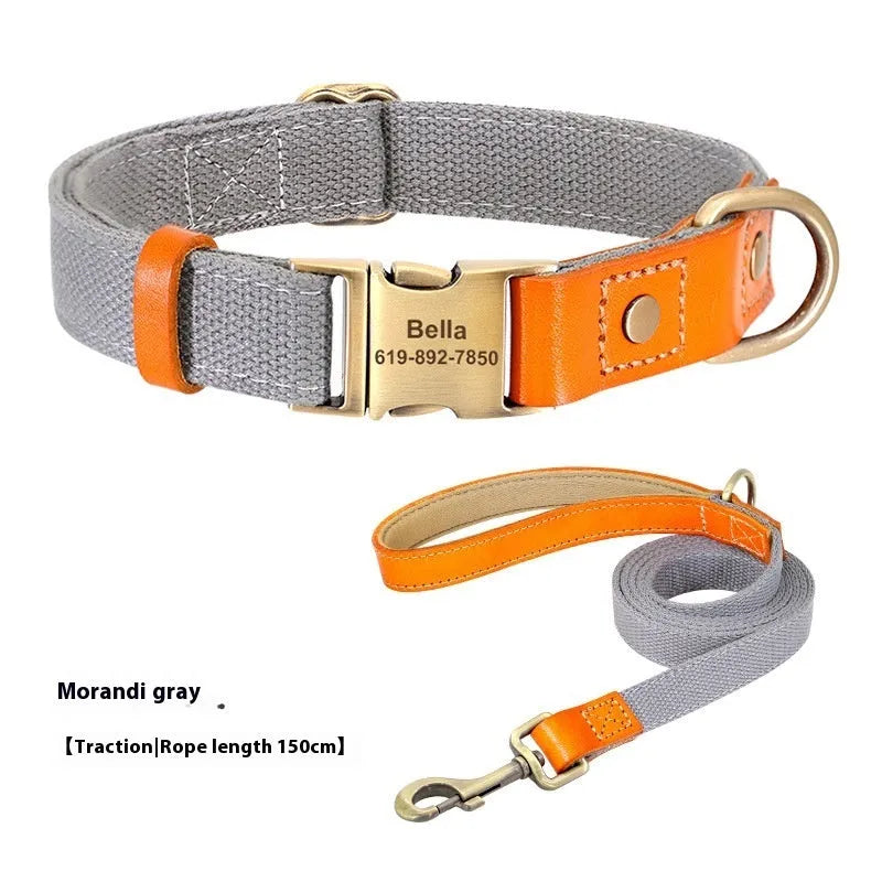 Small dog mohair collar and lead set in six colour options with contrasting lettering