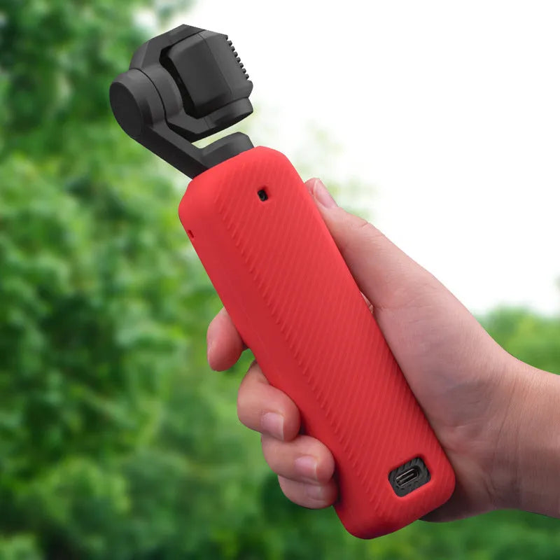 Black silicone protective sleeve for a PTZ camera body, showing its flexible shape.