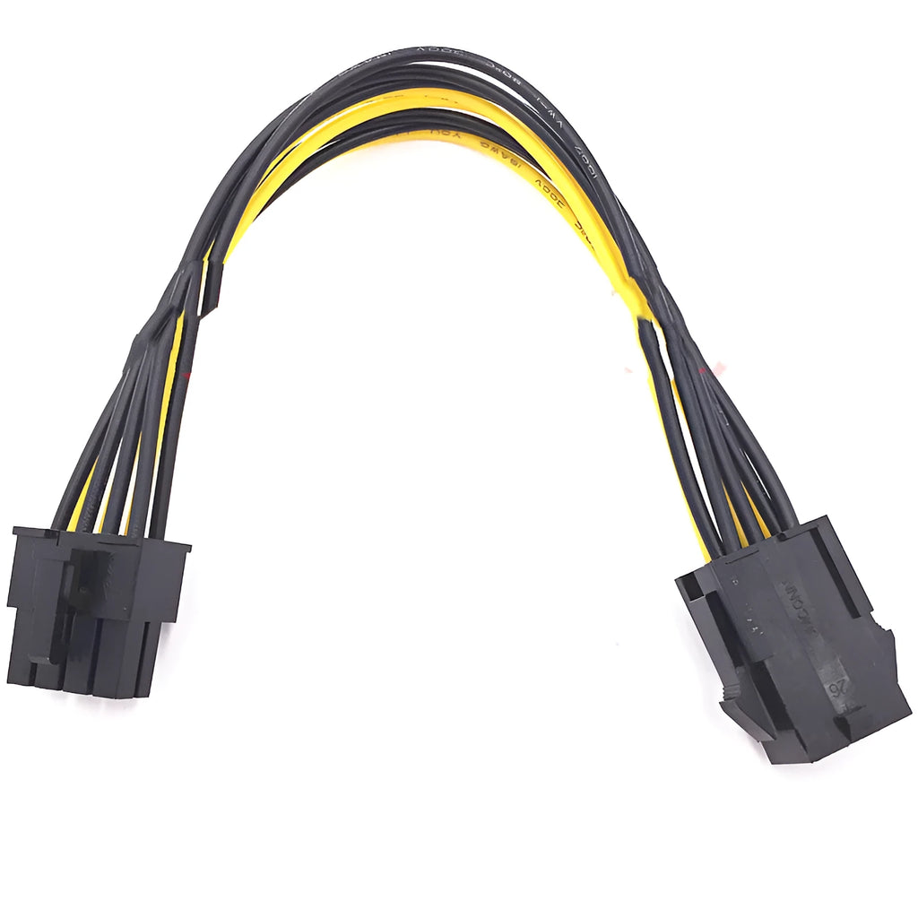 6P to 8P graphics card power cable extension with 20cm length and PCIe connectors