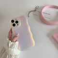 Soft silicone iPhone case with laser sparkle powder and bowknot design in pink