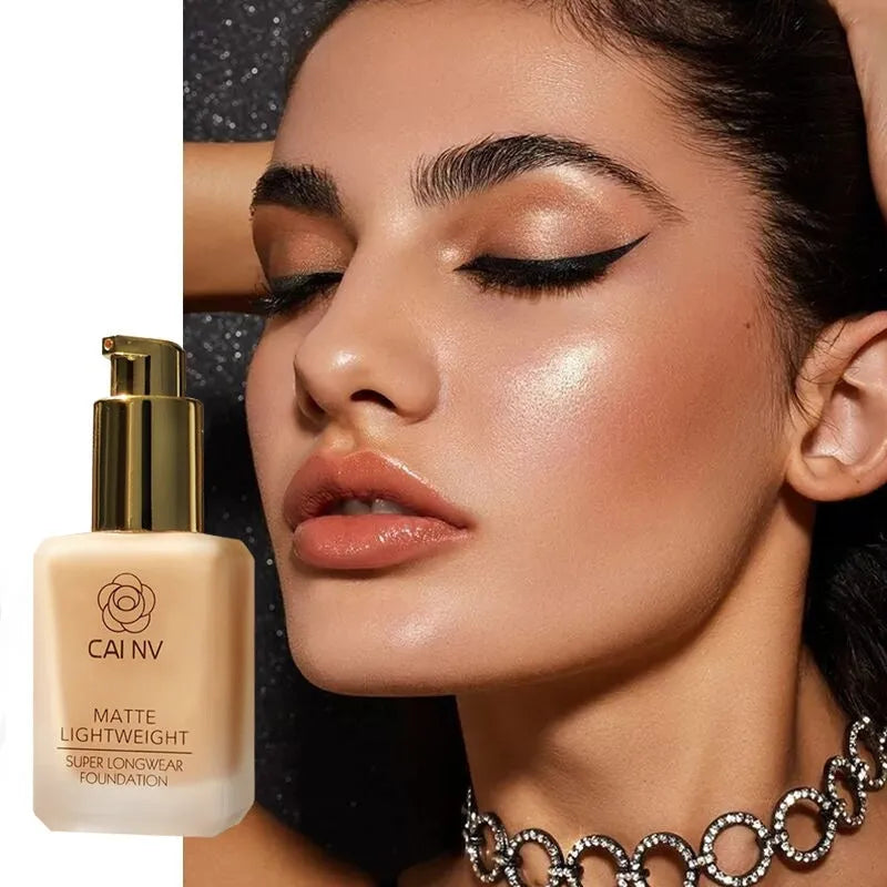 Wheat coloured liquid foundation cream in bottle for combination skin with natural finish