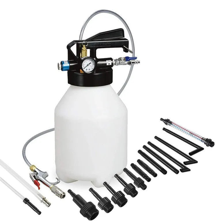 Pneumatic automatic transmission oil changer tool with a tank, available in 6L and 10L capacities.