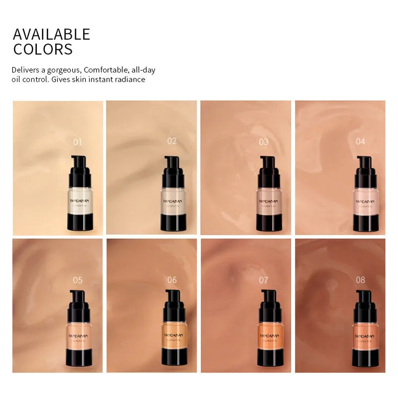 HANDAIYAN liquid foundation bottle with full cover waterproof moisturiser for dark skin in multiple colour options