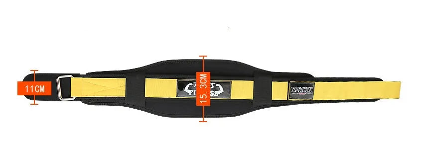 Nylon fitness weightlifting belt in black, red, or yellow for adult gym training