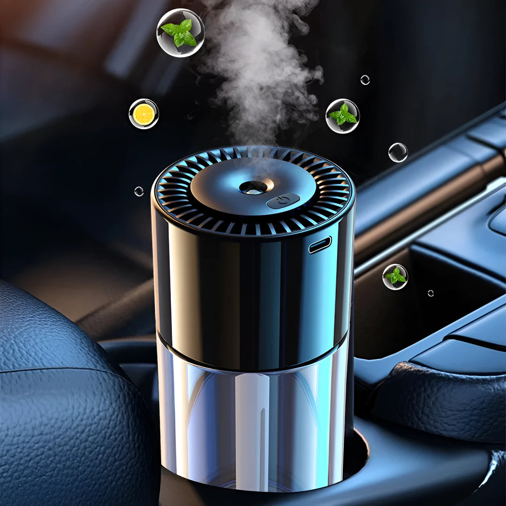 Glass USB plug-in aroma humidifier with spray function in various scent options