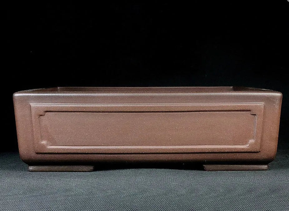 Handmade Yixing purple clay bonsai flowerpot 30cm, purple sand finish, for flowers and green plants