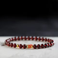 Retro wine red glass bead bracelet for women in new Chinese style design