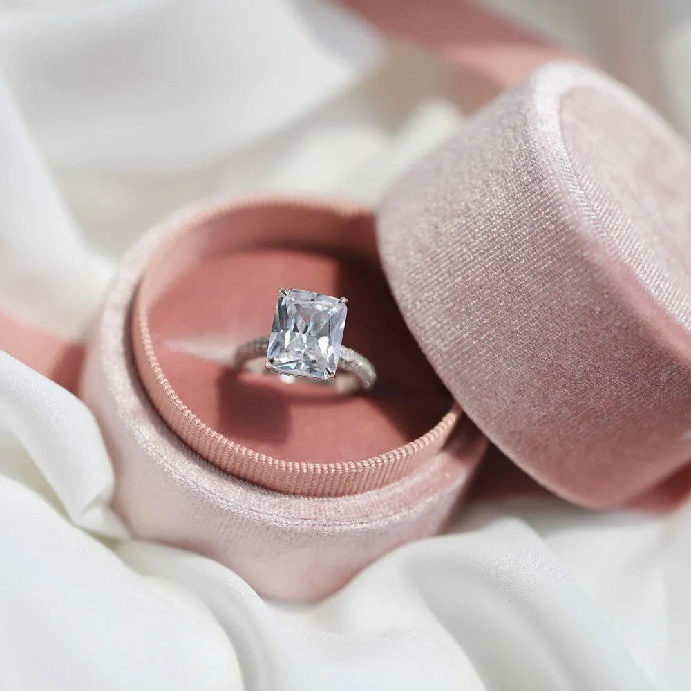S925 sterling silver square candy ring for women in platinum colour, geometric quadrilateral shape, sizes 5 to 9