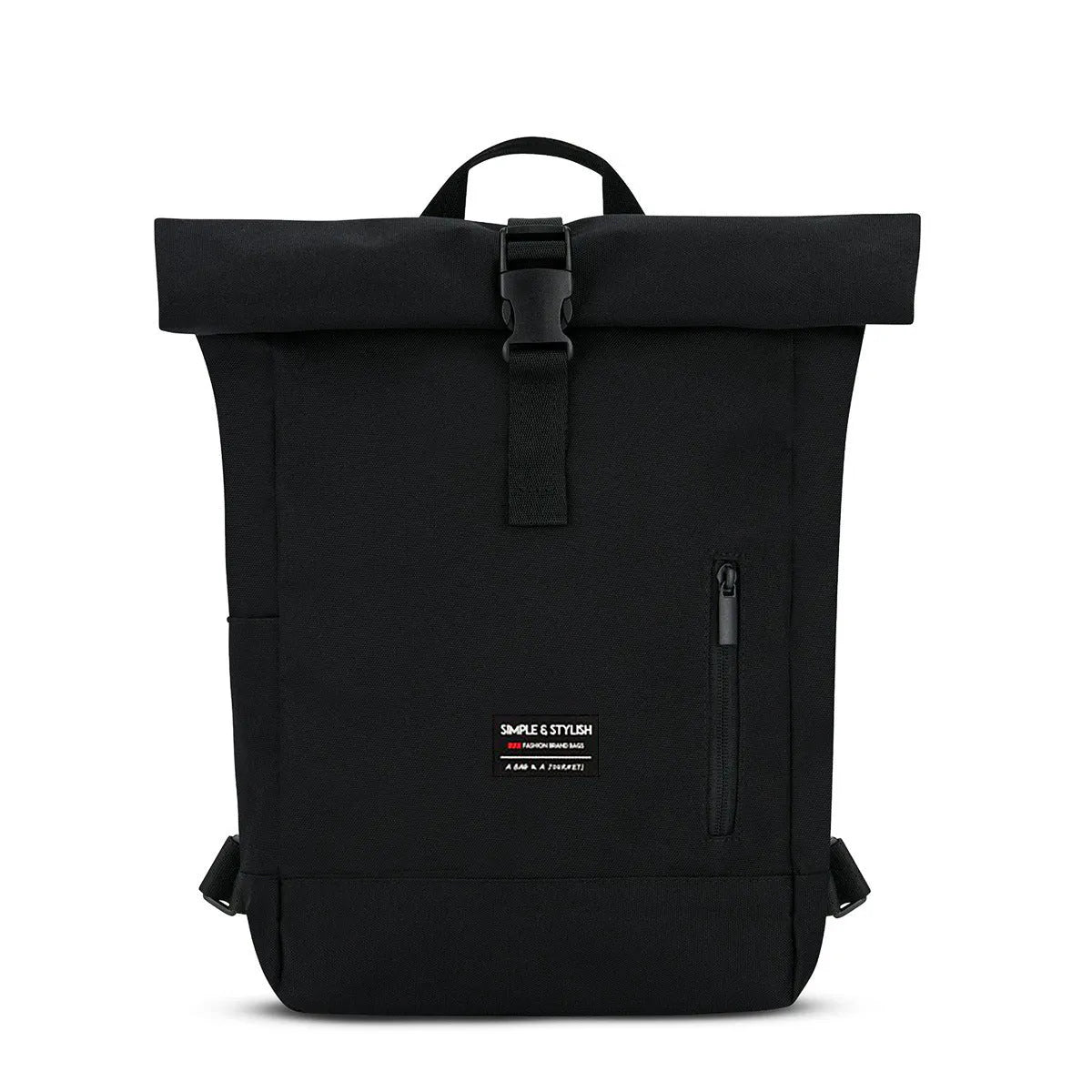 Women's expandable Oxford cloth backpack in black, roll size 50x35x12 cm